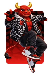 SuperBull Gaming bull character artwork 1
